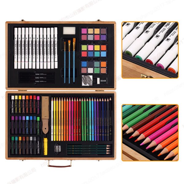 Deluxe Art Set in beechwood box - 105 Piece - Image 3