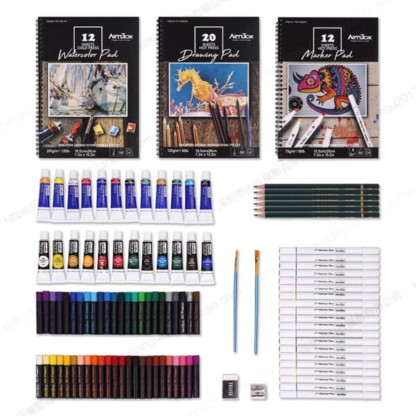 Deluxe Art Set in beechwood box - 134 Piece - Image 3