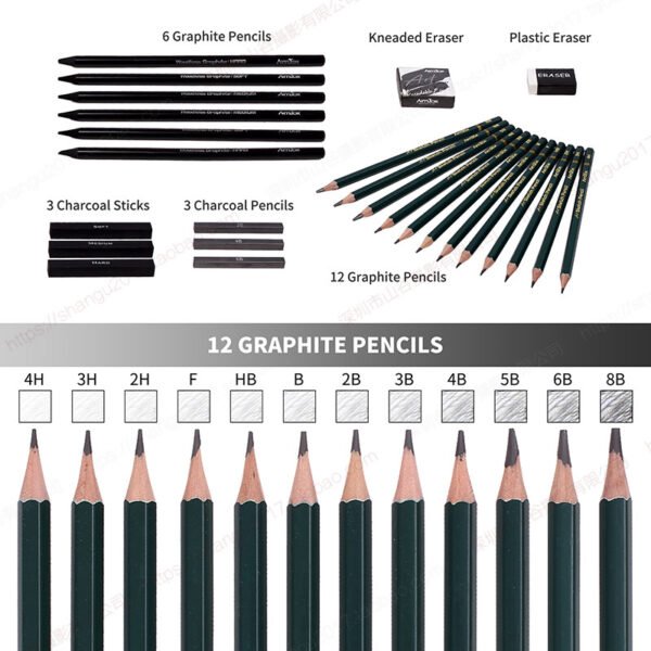 Professional Sketching Kit - 35 Pieces - Image 3