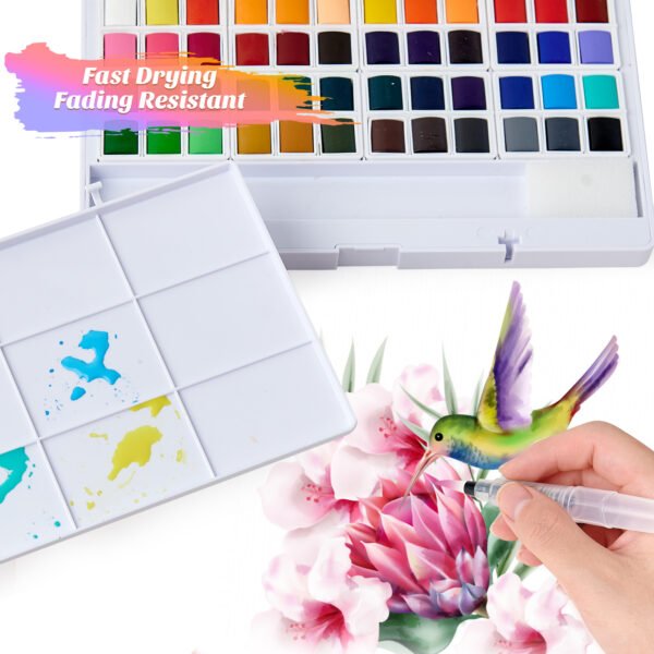 Watercolor Set – 48 Assorted Colors (Plastic Box) - Image 2