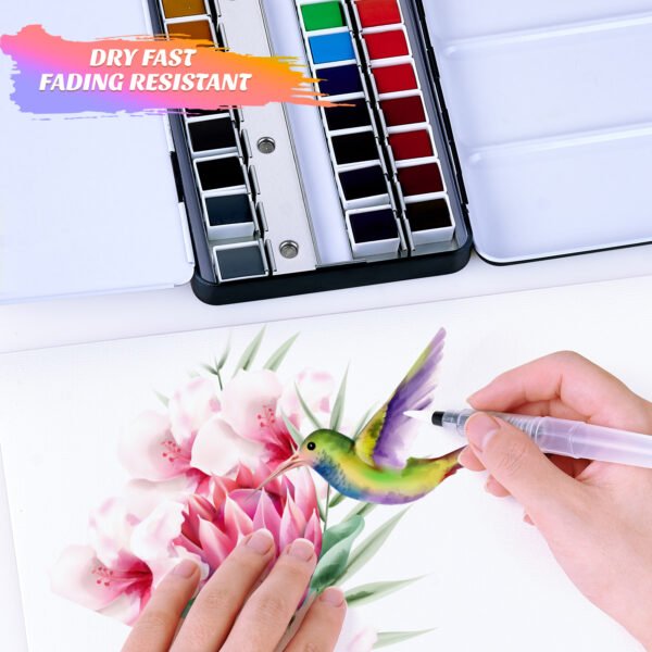 Watercolor Set – 36 Assorted Colors (Metallic Box) - Image 2