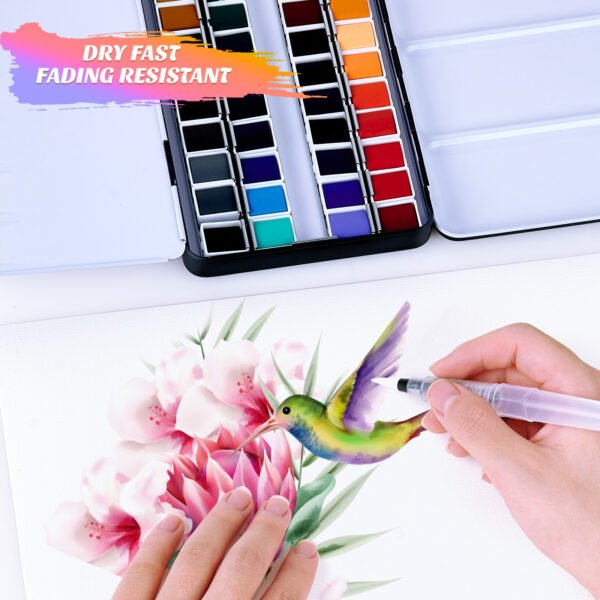 Watercolor Set – 48 Assorted Colors (Metallic Box) - Image 2