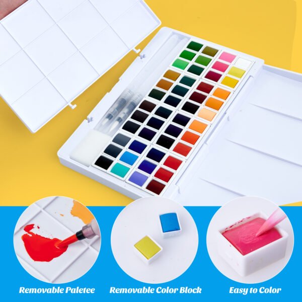 Watercolor Set – 48 Assorted Colors (Plastic Box) - Image 4