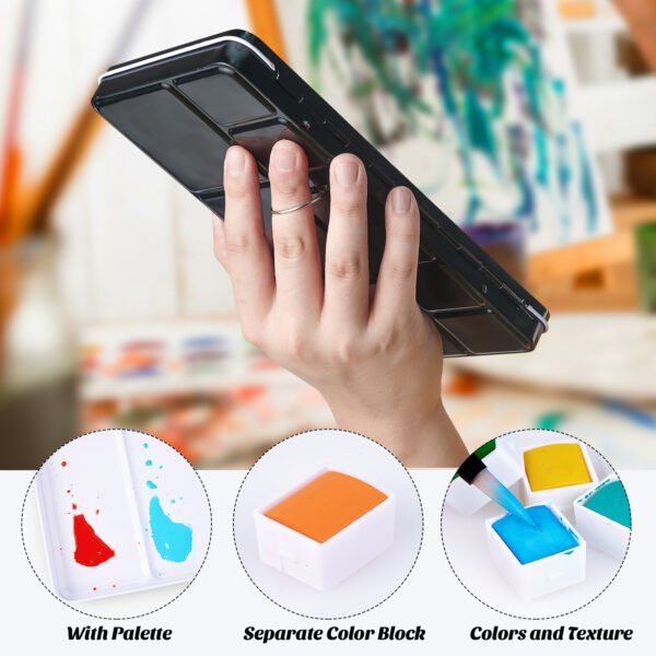 Watercolor Set – 36 Assorted Colors (Metallic Box) - Image 6