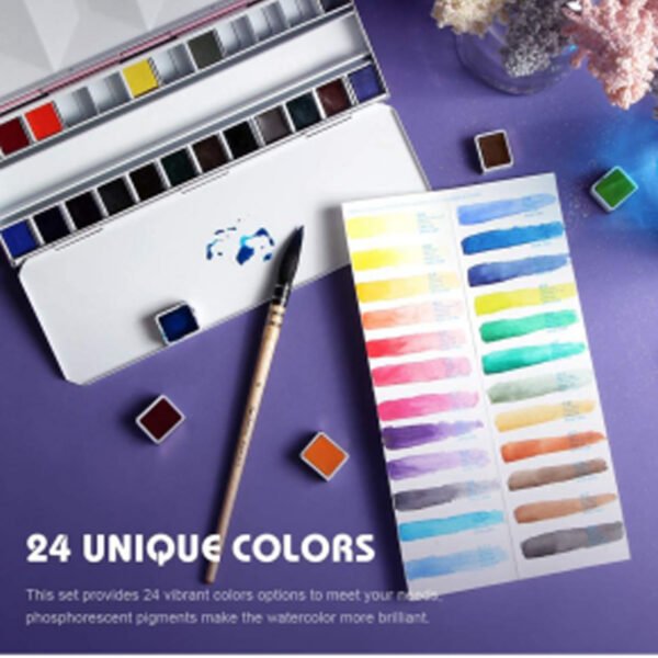 Watercolor Set – 36 Assorted Colors (Metallic Box) - Image 7