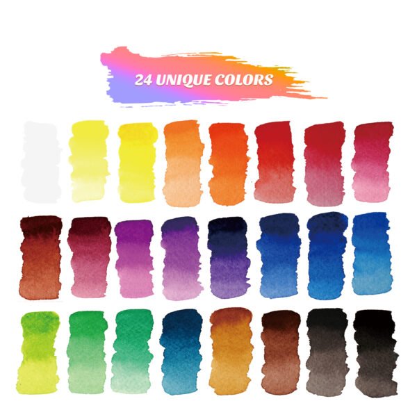 Watercolor Set – 24 Assorted Colors (Plastic Box) - Image 7